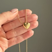 Srebrny pozłacany naszyjnik serce CZUŁY