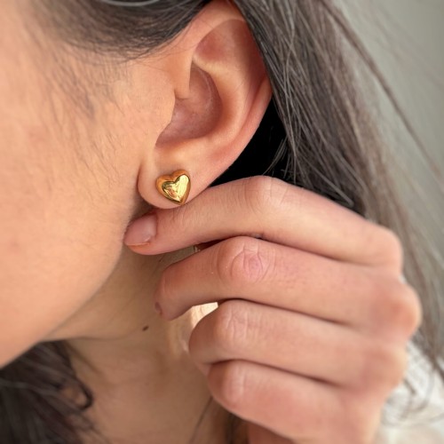 Srebrne pozłacane kolczyki SERCA DUŻE ZAKOCHANA