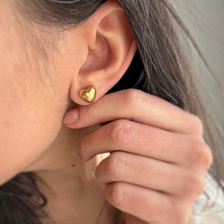 Srebrne pozłacane kolczyki SERCA DUŻE ZAKOCHANA