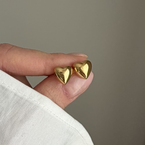 Srebrne pozłacane kolczyki SERCA DUŻE ZAKOCHANA