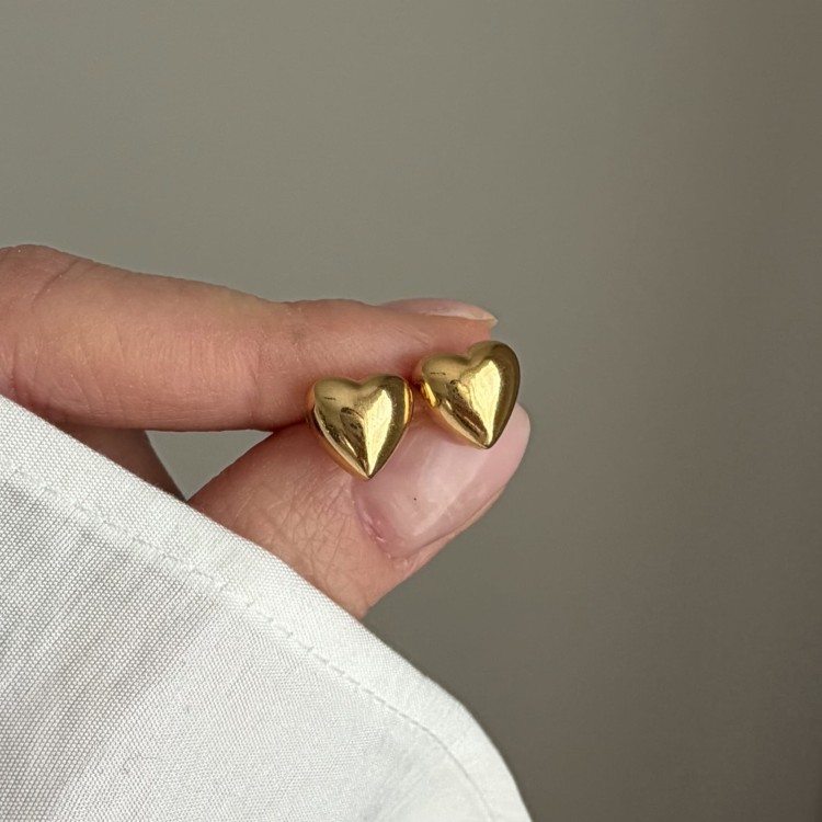 Srebrne pozłacane kolczyki SERCA DUŻE ZAKOCHANA