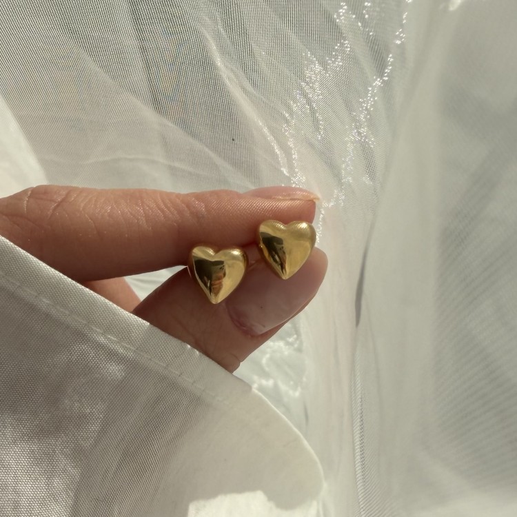 Srebrne pozłacane kolczyki SERCA DUŻE ZAKOCHANA