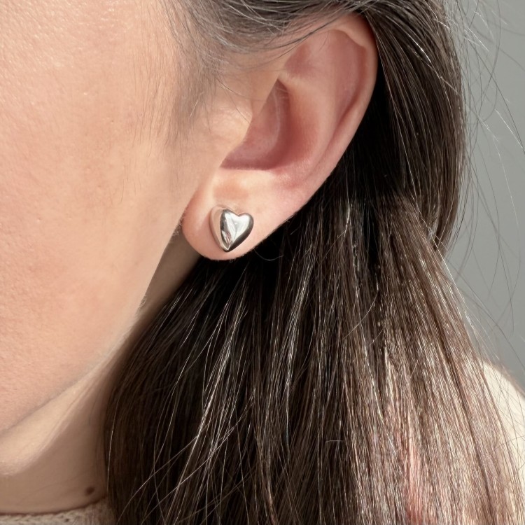 Srebrne kolczyki SERCA DUŻE ZAKOCHANA