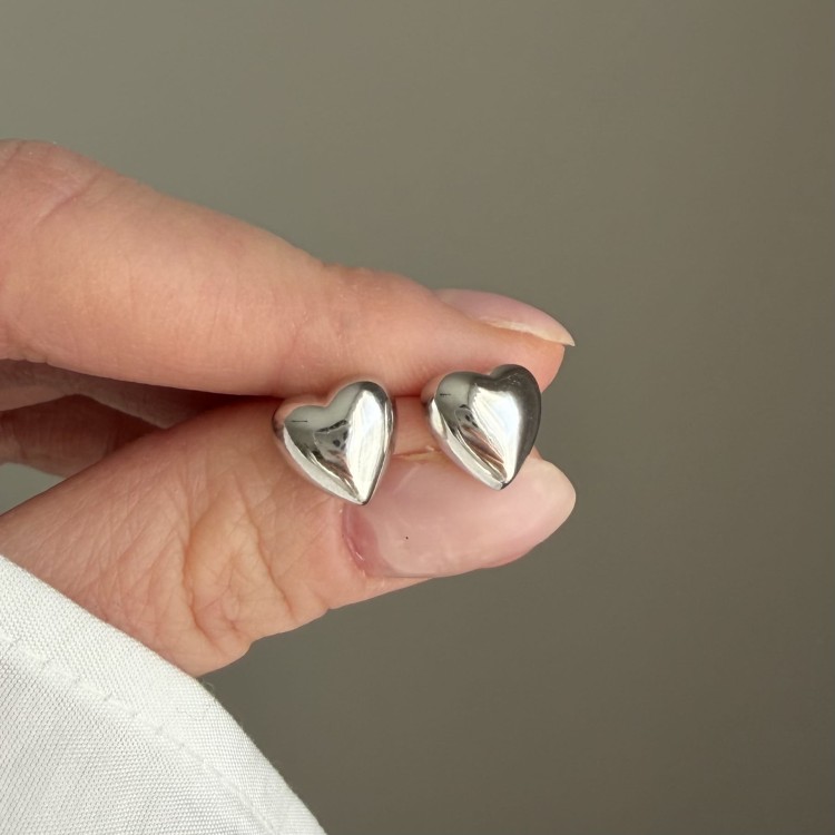 Srebrne kolczyki SERCA DUŻE ZAKOCHANA