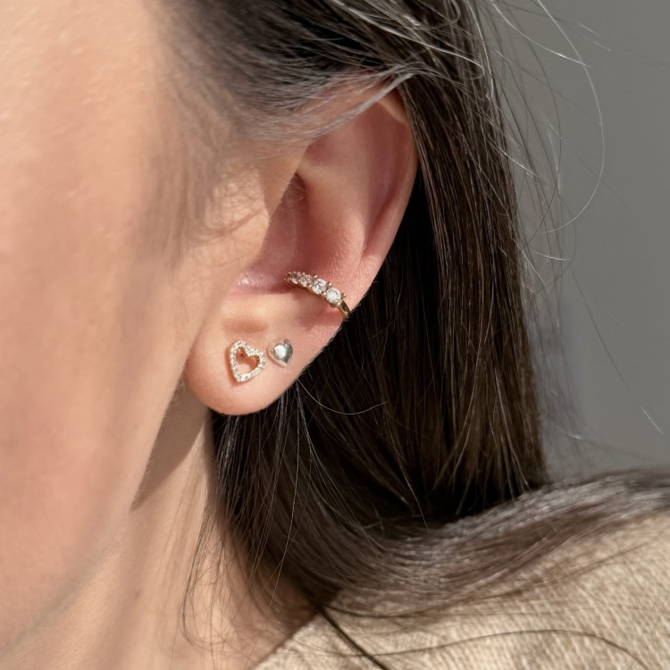 Srebrne kolczyki z cyrkoniami serca