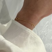 Srebrna pozłacana bransoletka serca NA ZAWSZE