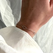 Srebrna bransoletka serca NA ZAWSZE