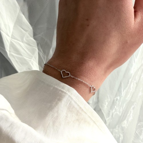 Srebrna bransoletka serca NA ZAWSZE