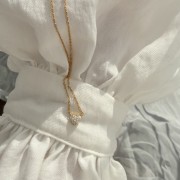 Srebrny pozłacany naszyjnik z cyrkoniami SERCE NA CODZIEŃ