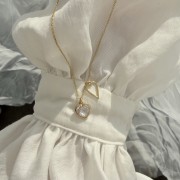 Srebrny pozłacany naszyjnik serca NASZE