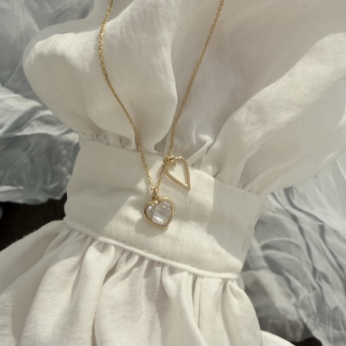 Srebrny pozłacany naszyjnik serca NASZE