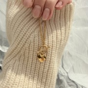 Srebrny pozłacany naszyjnik serce AMOR