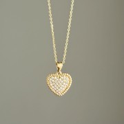 Srebrny pozłacany naszyjnik serce P.S. KOCHAM