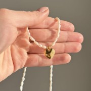 Naszyjnik z naturalnych pereł NIEIDEALNY SERCE MIŁOŚĆ POPROSZĘ