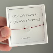 Bransoletka WALENTYNKOWA z kamieniem naturalnym SERCE
