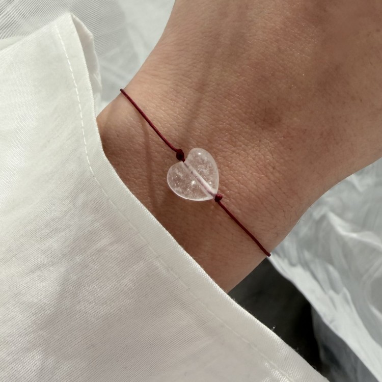 Bransoletka WALENTYNKOWA z kamieniem naturalnym SERCE