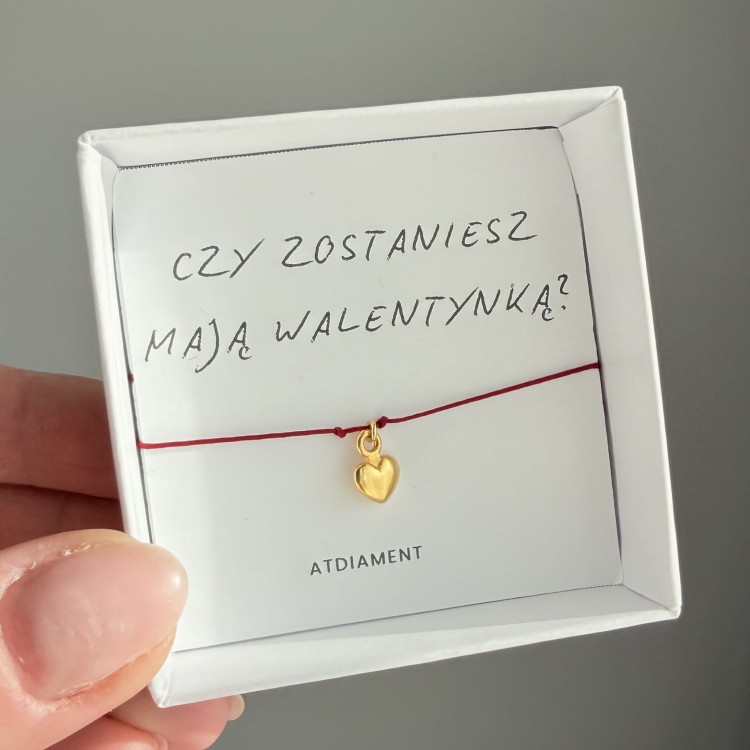 Bransoletka WALENTYNKOWA ze srebrnym sercem