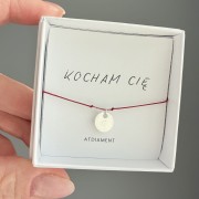 Bransoletka na sznurku personalizowana TWOJA LITERKA kamienie czerwony