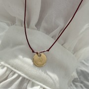 Bransoletka na sznurku personalizowana TWOJA LITERKA kamienie czerwony