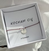 Bransoletka na sznurku personalizowana TWOJA LITERKA kamienie czerwony