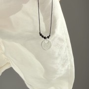 Bransoletka na sznurku personalizowana TWOJA LITERKA kamienie czarny