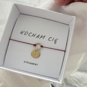 Bransoletka na sznurku personalizowana TWOJA LITERKA  czerwony