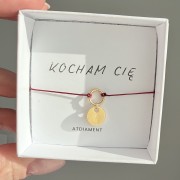 Bransoletka na sznurku personalizowana TWOJA LITERKA  czerwony