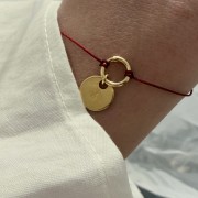 Bransoletka na sznurku personalizowana TWOJA LITERKA  czerwony