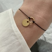 Bransoletka na sznurku personalizowana TWOJA LITERKA  czarny