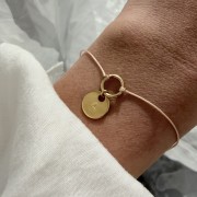 Bransoletka na sznurku personalizowana TWOJA LITERKA  beżowy