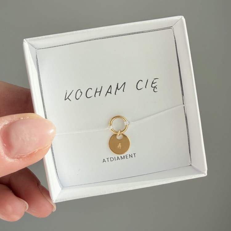 Bransoletka na sznurku personalizowana TWOJA LITERKA  beżowy