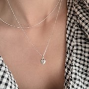 Srebrny srebrny naszyjnik serce LOVE