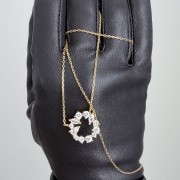 Srebrny naszyjnik koło z cyrkoniami RÓŻA