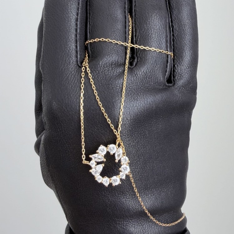 Srebrny naszyjnik koło z cyrkoniami RÓŻA