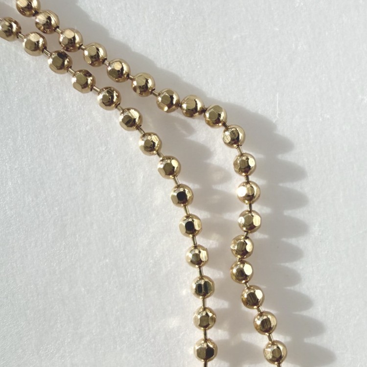 Srebrny pozłacany naszyjnik choker kulka DELIKATNOŚĆ
