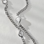 Srebrny naszyjnik choker pancerka z cyrkoniami