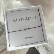 Bransoletka NA SZCZĘŚCIE ze srebrną/ pozłacaną kuleczką