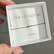 Bransoletka NA SZCZĘŚCIE ze srebrną/ pozłacaną kuleczką