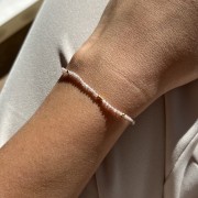 Bransoletka KRYSZTAŁ GÓRSKI TRUSKAWKOWY kamienie naturalne