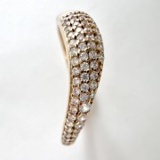 Srebrny pozłacany pierścionek z cyrkoniami FORMA