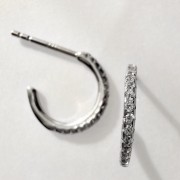 Srebrne kolczyki koła małe z cyrkoniami