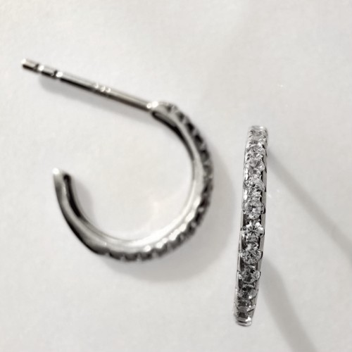 Srebrne kolczyki koła małe z cyrkoniami