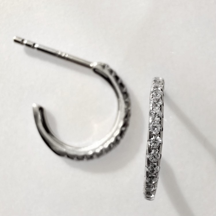 Srebrne kolczyki koła małe z cyrkoniami