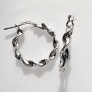 Srebrne kolczyki koła POKRĘCONE