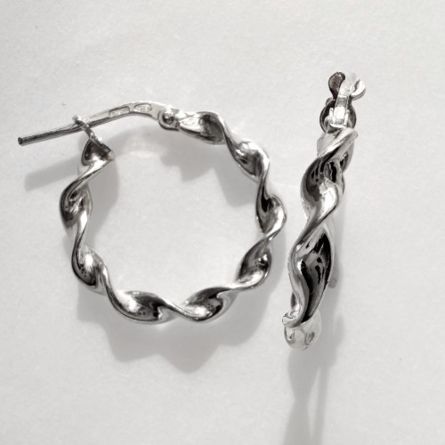 Srebrne kolczyki koła POKRĘCONE