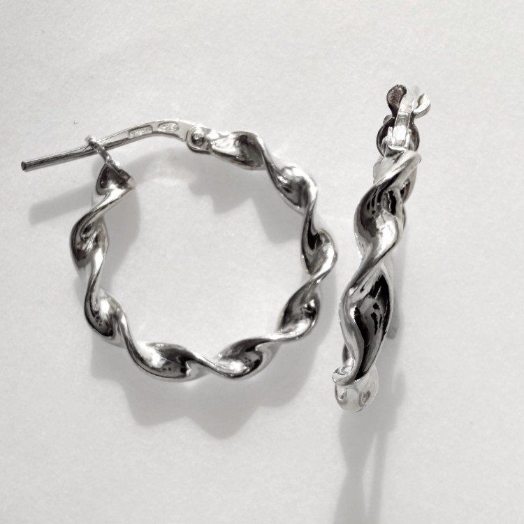 Srebrne kolczyki koła POKRĘCONE