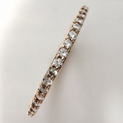 Srebrny pozłacany pierścionek obrączka z cyrkoniami KLASYCZNY