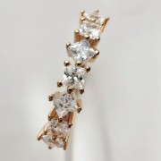 Srebrny pozłacany pierścionek z cyrkoniami BŁOGOŚĆ