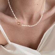 Naszyjnik  z naturalnych pereł NIEIDEALNY no. 2