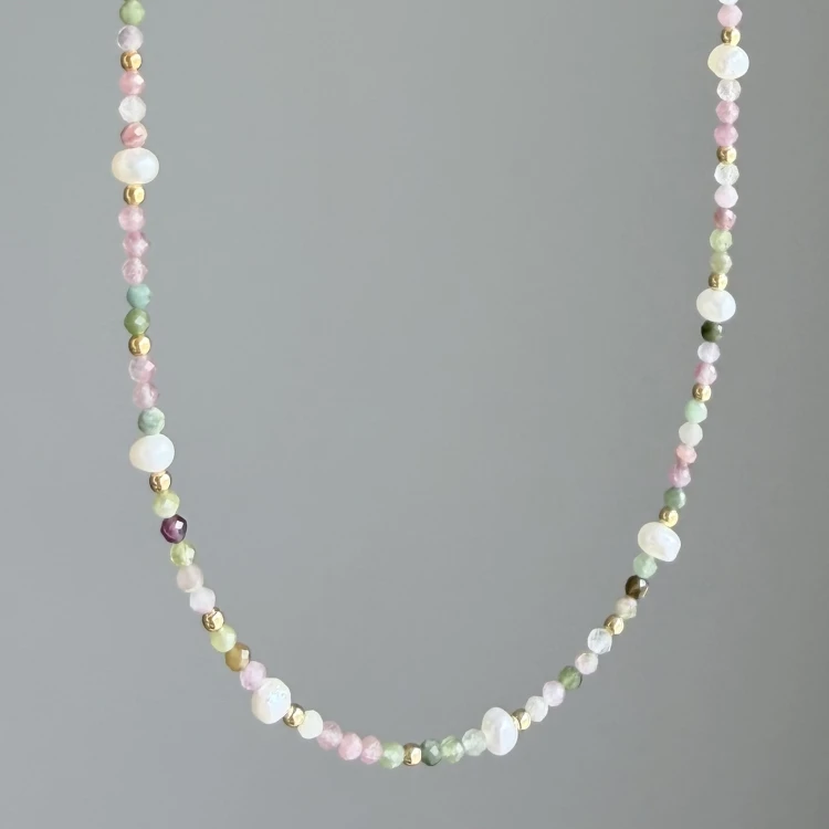 Choker kamienie naturalne turmalin MATCHA